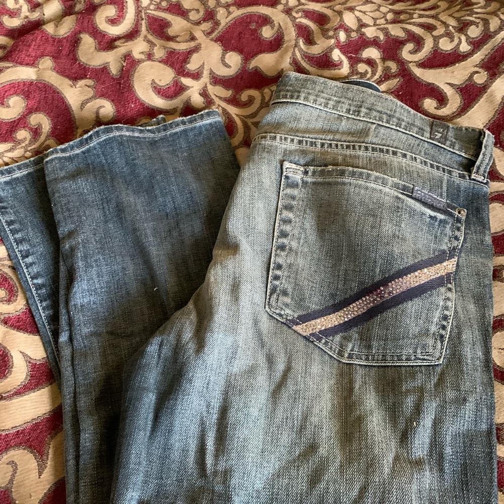 7 for all mankind Jeweled Straight Leg Jeans